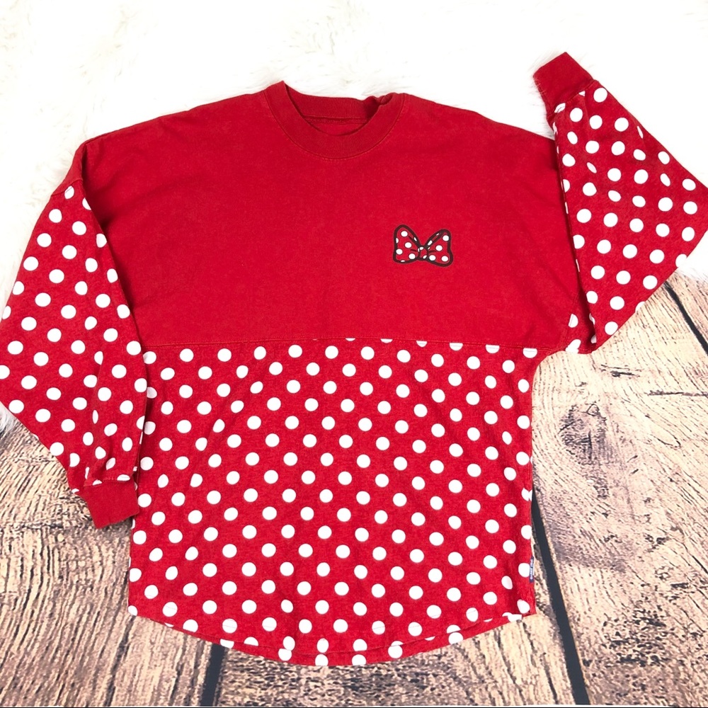 WDW Minnie Mouse Red Polka Dot Spirit Jersey XS